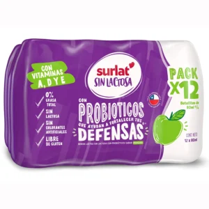 YOG PROBIOTICO MANZANA MS SURLAT SIN LACTOSA 2DSPX12X80ML